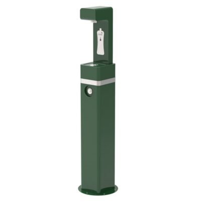 Oasis DGM-BC-GRN green outdoor mechanical bottle filler with 100-micron filter and stainless steel body