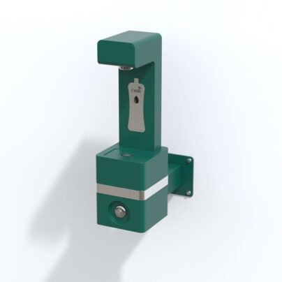 Oasis DWM-BC-GRN green wall-mounted outdoor bottle filler, non-electric design